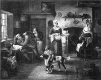 The family as a woman's work place -A kitchen interior by John Mulvany. (COURTESY OF THE NATIONAL GALLERY OF IRELAND)