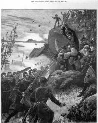 The state of Ireland: The affray at Belmullet,County Mayo.From a sketch by A. O'Kelly