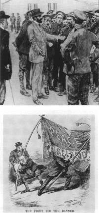 Roger Casement talking to Irish prisonersin a German prison camp by W. Hatherell. (MANSELL COLLECTION) Cartoon in Punch (15 April 1914) showing Redmond (left) and Carson (right). John Bull: 'This tires me. Why can't you carry it between you? Neither of you can carry it alone.'