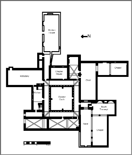 Plan of Moyne friary. (Redrawn after Mooney 1957)