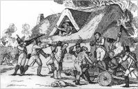 'Peep O'Day Boys', from Daly's Ireland in '98(1888). Despite the title the uniforms suggest that villians in the picture are Yeomanry, a reflection of their notoriety in folk memory.