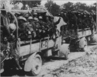 After the capture of Guillemont, 3 September 1916 -men of the 16th(Irish) Division going back to rest.