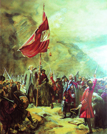 Prince Charles Edward at the raising of the royal standard at Glenfinnan, 19 August 1745. (Jarrold Publishing)