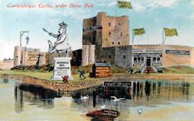 War taking place offshoreFor a coastal location such as south-eastern County Antrim, there was also a sense of war taking place offshore. Numerous men from this part of Ireland had always gone to sea as a means of earning a living. Now their lives were at risk in both the Merchant and Royal Navies. The mouth of Belfast Lough was partly protected by a boom, and the North Channel had an anti-submarine net