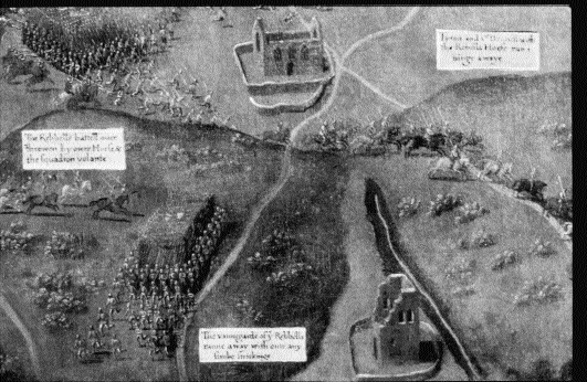 Detail from a map of the battle of Kinsale. Did the difference in year and day affect the psychology of the two armies fighting the same battle on different dates? (Reproduced by permission of the Board of Trinity College, Dublin)