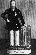 O'Connell figurines were produced in large numbers by Staffordshire and Shropshire potteries.