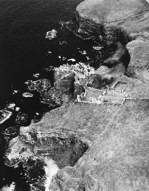 Dunluce Castle, seat of the MacDonnells of Antrim-on a clear day Scotland is visible. (Cambridge University)