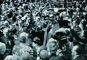 The papal legate, Cardinal Lauri, at the garden party, attended by approximately 10,000 people. (Daily Express)