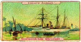 On 12 April 1909 ‘German cruiser Seeadler arrived [in Zanzibar] & saluted the country with 21 guns’. .