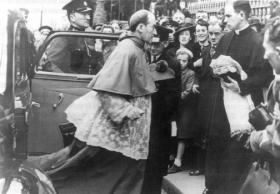 John Charles McQuaid, archbishop of Dublin—in April 1944 he wrote to the minister for health ‘concerning the use of internal sanitary tampons, in particular, that called Tampax’. (Multitext Project)