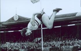Thelma Hopkins at the 1956 RUC sports day. (Seán and Maeve Kyle)