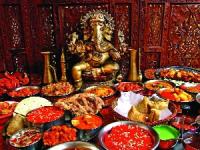 Above: A spread of typical North Indian or Mughlai food. Influenced by fashions from British India, curry found a place in Mrs Beeton’s Book of Household Management and on the menus of officers’ messes and gentlemen’s clubs across the British Empire as the ‘curry lunch’. This incendiary dish was far from the aromatic spiciness of curry found in India and the east, but it underlines that curry has evolved far from its regional origins.