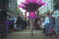 How he appeared on Grafton Street, Dublin, in 1991, promoting The Rocky Horror Picture Show, wearing a G-string, fishnet stockings and a flowing feather boa, which led to his prosecution for indecency and a probationary sentence. (Diceman Living Visuals)