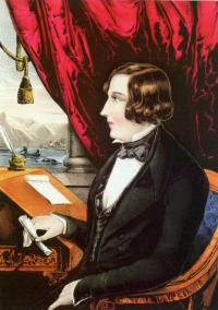 Thomas Francis Meagher—at the Wolfe Tone Club, Waterford, in March 1848 he unveiled the tricolour that would eventually become the national flag of Ireland, seen here (below) flying over Dublin’s GPO. (Currier and Ives)