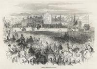 Daniel O’Connell’s ‘monster meeting’ at the Hill of Tara on 15 August 1843 as depicted in The Illustrated London News. Note the aged harper in bardic dress playing the harp, placed at the centre of the picture for maximum symbolic effect.