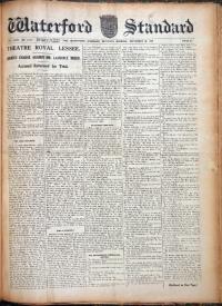 The headline of the offending article in the Waterford Standard, 26 October 1929. (National Library of Ireland)