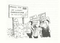 A cartoon on p. 22 of No more chains that poked fun at the anti-contraception hysteria of some pro-amendment activists.