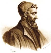 Aelius Galenus or Claudius Galenus (September AD 129–199/217), better known as Galen of Pergamum (modern-day Bergama, Turkey), was a prominent Roman (of Greek ethnicity) physician, surgeon and philosopher. Arguably the most accomplished of all medical researchers of antiquity, Galen contributed greatly to the understanding of numerous scientific disciplines, including anatomy, physiology, pathology, pharmacology and neurology, as well as philosophy and logic. (Lithograph by Pierre Roche Vigneron c. 1865)