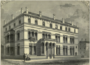 The Kildare Street Club in 1860—Redmond, a magistrate for County Wexford, was a member of the conservative club.