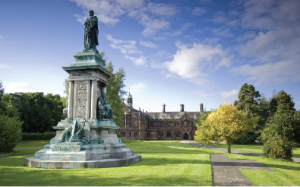 The statue of Gladstone, intended for Dublin, paid for by Irish subscriptions and now in the grounds of his library at Hawarden, near Chester. (Gladstone Library)