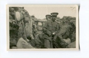 A camp at Gully Beach—‘. . . we sleep in tents outside rather cut into the face of the hill. We are quite close to the sea and have quite a nice view.’ (Glucksman Library, UL)