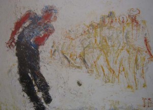 Open the road (bullet thrower) by Brian Vallely. (www.jbvallelyprints.co.uk)