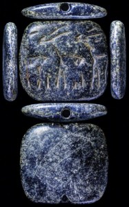 Pre-writing stamp seal (front, back and edges of the tablet) of an antelope, the oldest in the collection. (Cuneiform Digital Library Initiative)