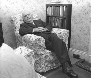 Above: Padraic Colum c. 1964. In an interview with Eoin MacWhite at the time he recalled his days living with the Bolshevik playwright/historian. (RTÉ Stills Library)